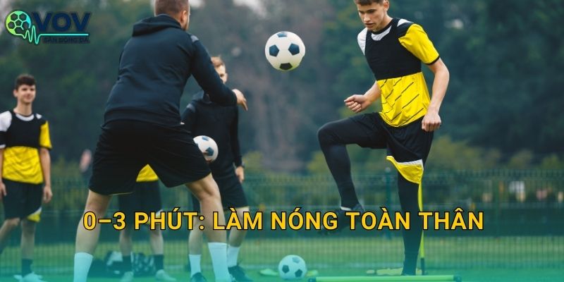0–3 phút: làm nóng toàn thân
